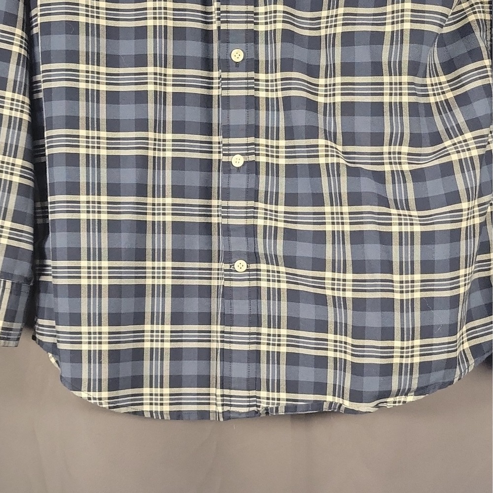The Foundry Supply Co. Men's Big & Tall LT Plaid Woven Button-Down Shirt Blue - Picture 2 of 11